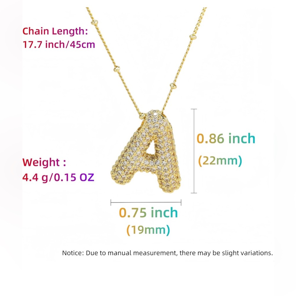 Gold Initial 'A' Pendant Necklace